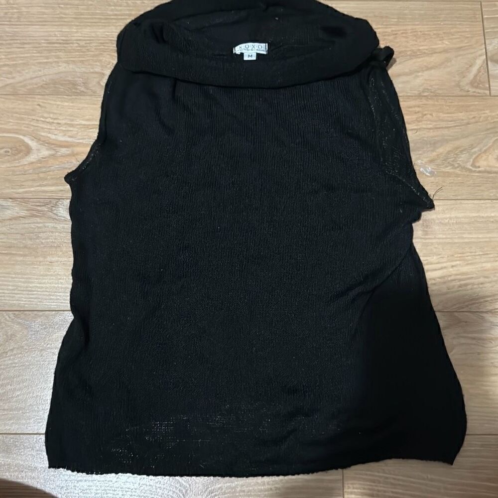 Vintage xoxo black mockneck‎ knitted top size medium